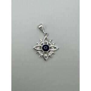 Mexico .925 Silver Evil Eye Starburst Pendant GA50925 w/ CZ
